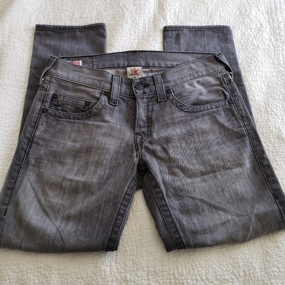 True Religion Mens Geno Grey Denim Jeans Size 32 - Picture 10 of 15